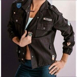 Peloton Black Utility Jacket with Military-Inspired Design